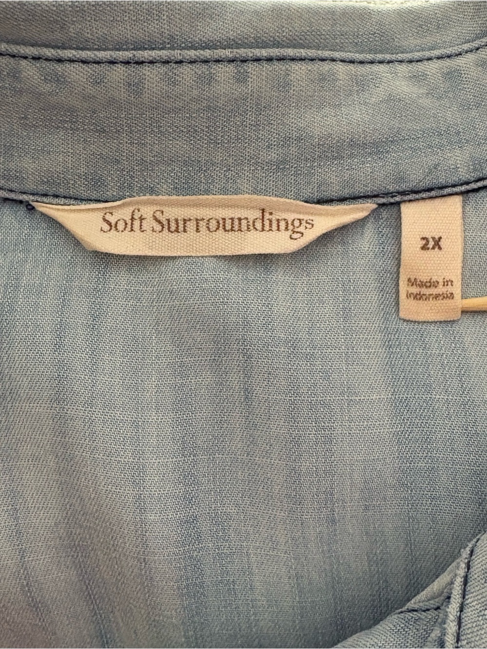 Soft Surroundings Je Veux TENCEL Light Blue Button-Front Tunic Shirt - Women - Picture 4 of 7